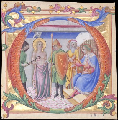 Martyr de Sainte Agathe dans une Initiale D, vers 1470-73 - Sano di Pietro