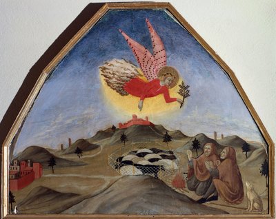 Annonce aux bergers, par Sano di Pietro (1406-1481) - Sano di also Ansano di Pietro di Mencio Pietro
