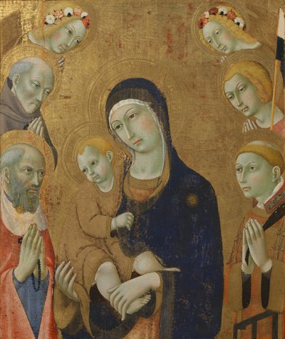 Vierge et Enfant, anges et saints - Sano di also Ansano di Pietro di Mencio Pietro