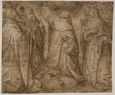 Saints Dominique, Catherine de Sienne et un groupe d
