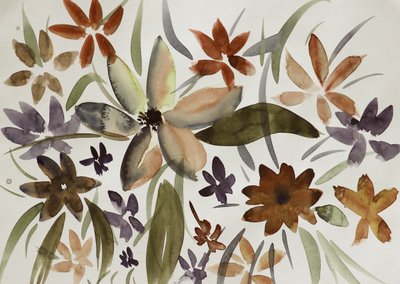 Aquarelle florale aux tons terreux - Santhosh ch