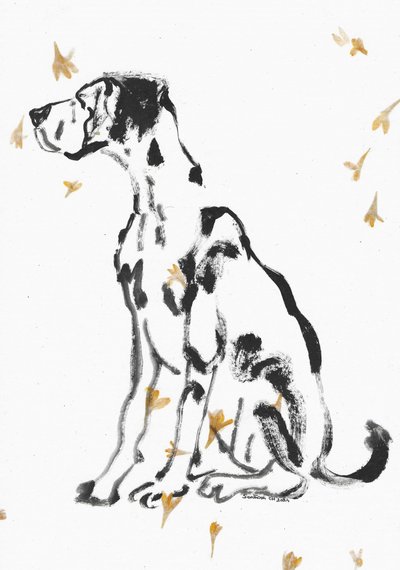 Dogue allemand doux et fleurs - Santhosh ch