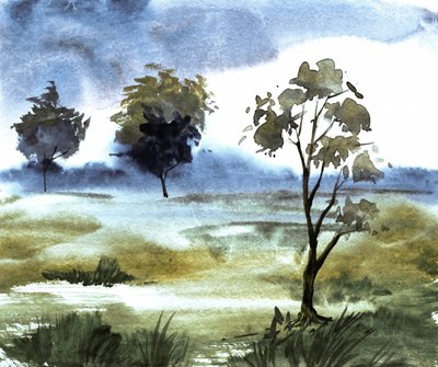 Arbres violets brumeux - Santhosh ch