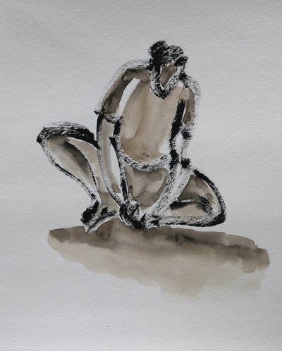 Personnage accroupi, pensif - Santhosh ch