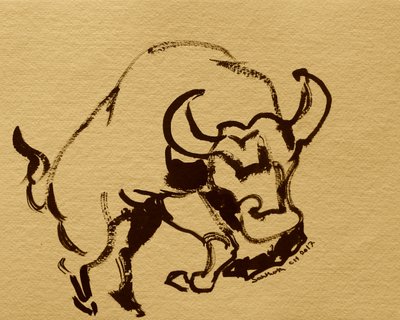 Puissant buffle à l