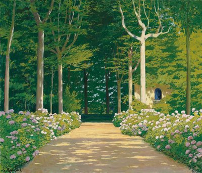 Hortensias sur un chemin de jardin, 1929 - Santiago Rusinol i Prats