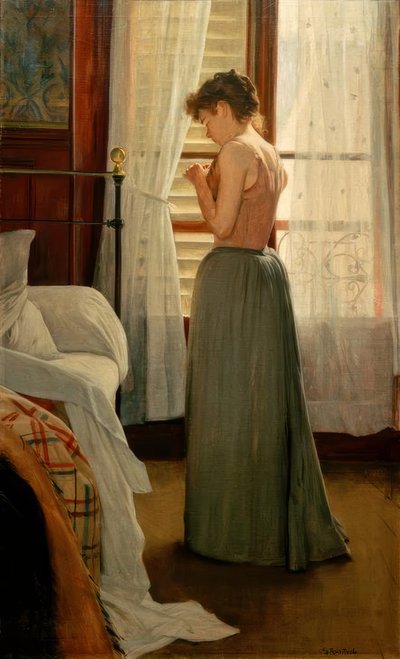 Intérieur avec femme - Santiago Rusiñol