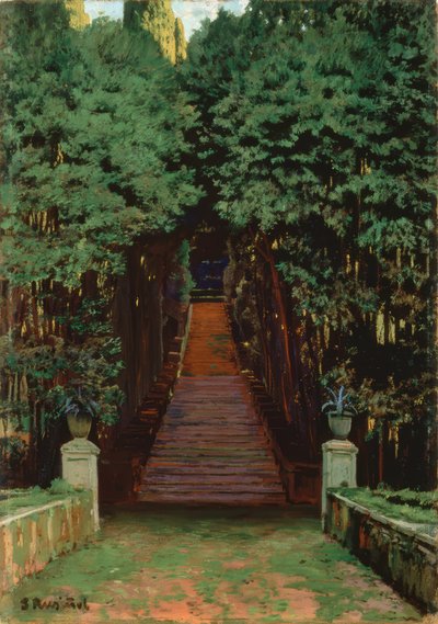 Escalier dans le jardin - Santiago Rusiñol