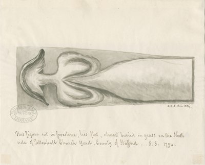 Église de Tettenhall - Couvercle de tombe : tracé - Sarah Clifford Fernyhough