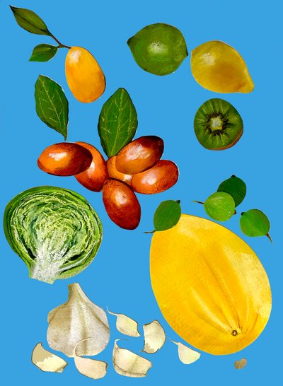 Fruits et légumes découpés - Sarah Thompson Engels
