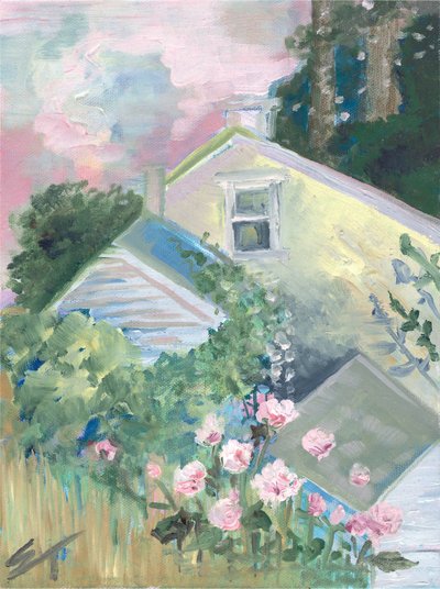 La Vie en Rose, c.2020 (oil on canvas) - Sarah Tudor