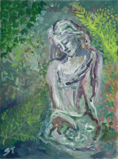 Dame dans le bois, vers 2021 (huile sur toile) - Sarah Tudor