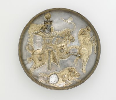 Assiette, 4ème siècle (argent et doré) - Sasanian School