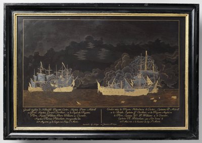 Combat entre les frégates hollandaises Castor, capitaine Pieter Melvill et Briel, capitaine Gerard Oorthuis et les frégates anglaises - Sasaya
