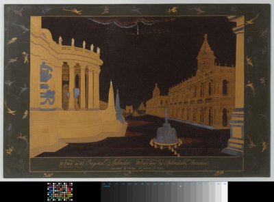 Panneau avec peinture laquée sur fond métallique - Sasaya