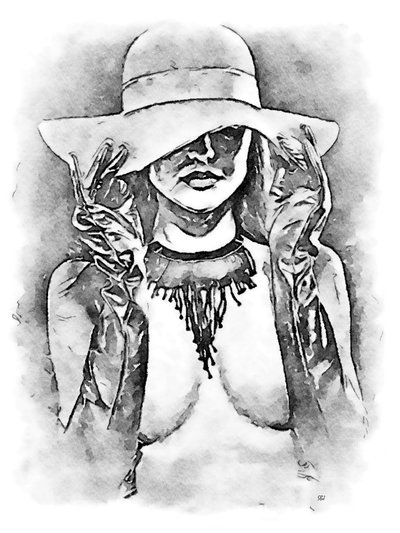 Femme avec un chapeau - SaskiaBJ