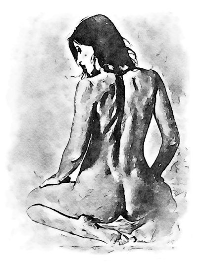 Belle femme à genoux - SaskiaBJ