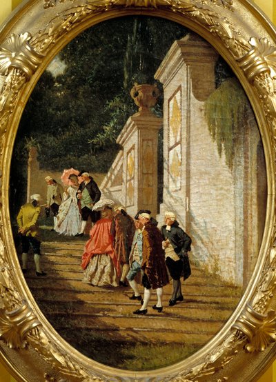 Le bon vieux temps Couples de noblesse marchant - Saverio Altamura