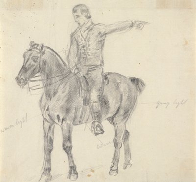 Figure à cheval face à gauche - Sawrey Gilpin
