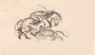 Cheval et cavalier attaqués par un lion - Sawrey Gilpin
