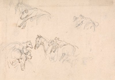 Étude de chevaux portant des veaux sur leur dos - Sawrey Gilpin