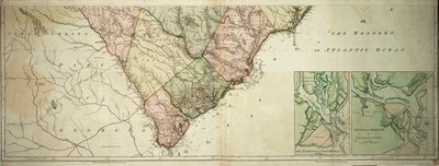 Carte de la Caroline du Nord et du Sud - Sayer & Bennett