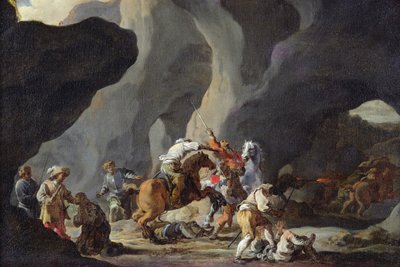 Attaque des voyageurs, c.1634-37 - Sébastien Bourdon