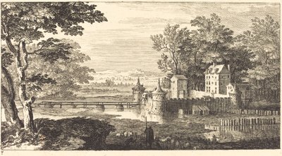 Paysage avec château - Sébastien  Le Clerc I