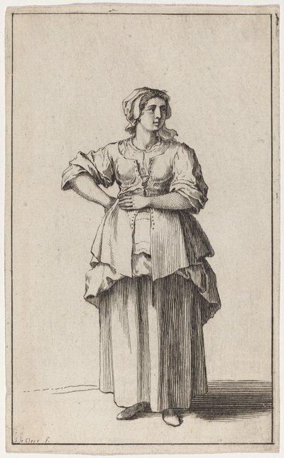 Servante debout - Sébastien Le Clerc the elder