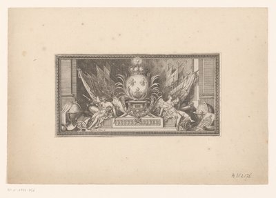 Vignette avec globe terrestre et blason de la France - Sébastien Leclerc (I)