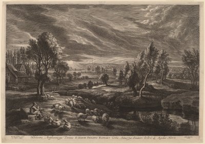 Paysage avec un village - Schelte Adams Bolswert after Sir Peter Paul Rubens