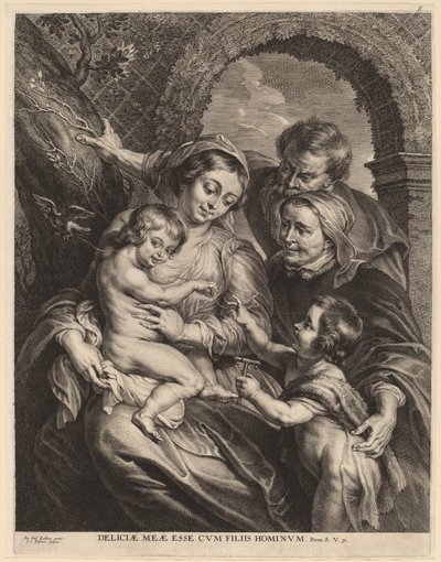 La Sainte Famille avec le chardonneret - Schelte Adams Bolswert after Sir Peter Paul Rubens