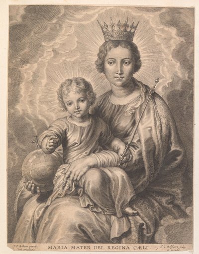 Marie avec enfant et globe terrestre - Schelte Adamsz. Bolswert