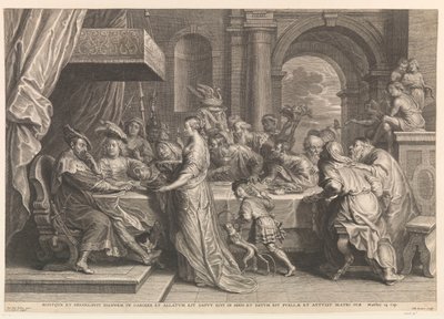 Salomé montre la tête de Jean-Baptiste à Hérode - Schelte Adamsz. Bolswert