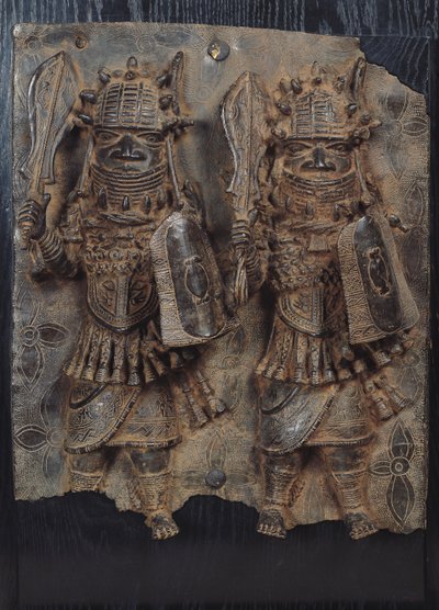 Plaque béninoise avec deux guerriers, Nigeria - School African