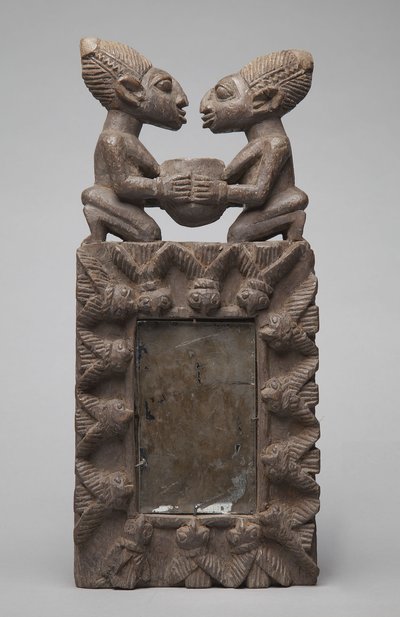 Boîtier de miroir Yoruba (bois) - School African