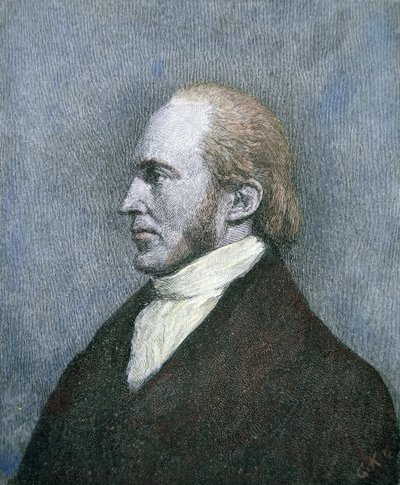 Aaron Burr (gravure en couleur) - School American