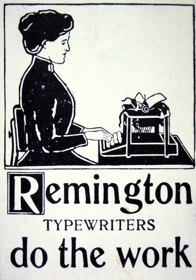 Publicité pour les machines à écrire Remington - School American