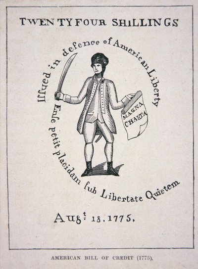 Billet de crédit américain pour vingt-quatre shillings - School American