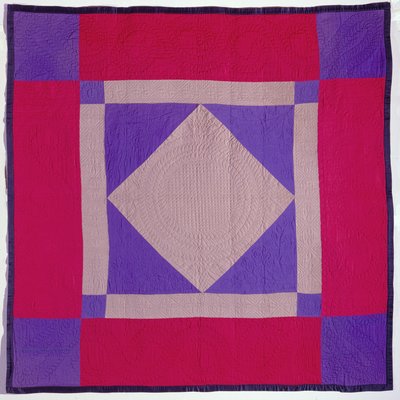 Quilt Amish, fin 19e-début 20e siècle (laine, coton et matelassage) - School American