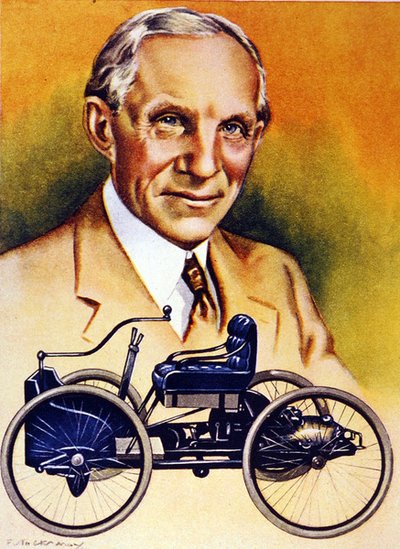 Henry Ford et sa première voiture de 1896 - School American