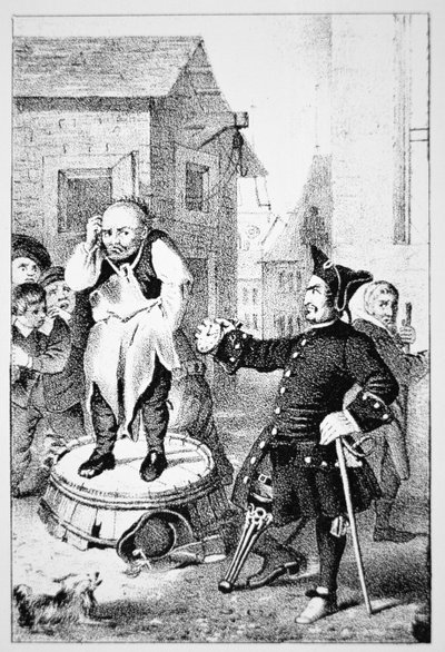 Peter Stuyvesant réprimande Willem Wickendam pour avoir prêché un sermon baptiste - School American