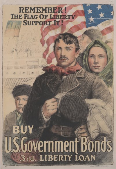 Souvenez-vous ! Le Drapeau de la Liberté Soutenez-le ! Achetez des Bons du Trésor américain, 3e Emprunt de la Liberté - School American