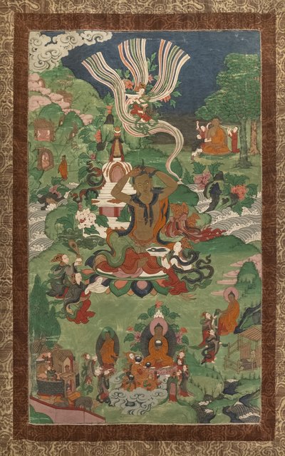 Coupe de cheveux et autres scènes. Thangka d