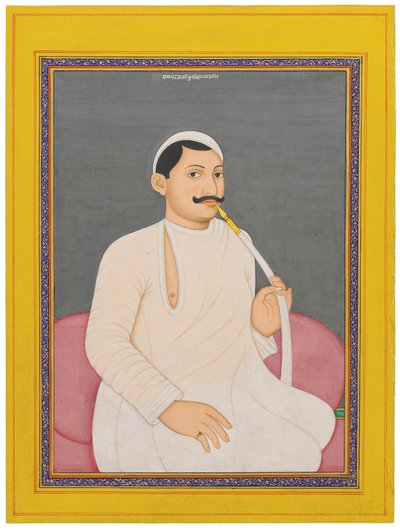 Portrait assis de Ram Chandra Lahiri, Dewan de Cooch Bewar (1829 - 1842, c. 1840) - School Bengali