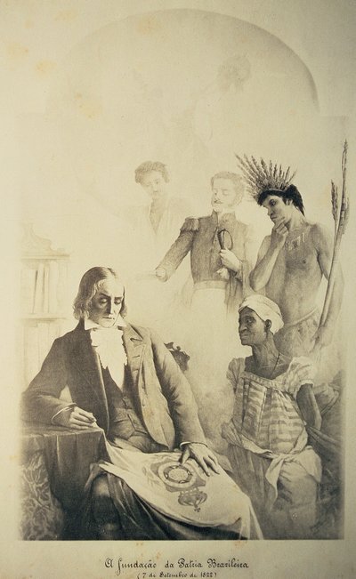 Fondateur du pays brésilien, 7 septembre 1822 - Une allégorie représentant les trois races : l