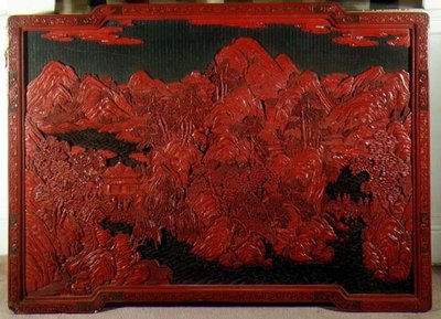 Plaque murale sculptée sur fond vert - School Chinese