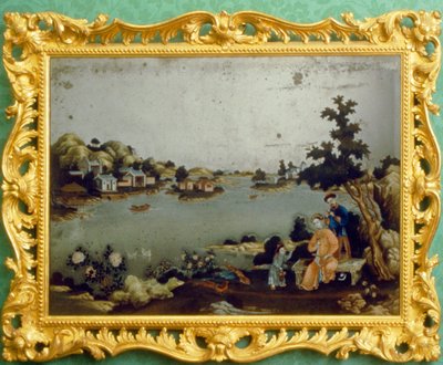 Peinture de miroir chinois de paysage, musique et vers - School Chinese