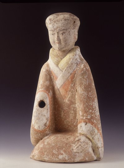 Dame de Cour. Chine, époque Han occidentale (206 av. J.-C. - 220 ap. J.-C.), statuette en terre cuite de 60 cm de haut - School Chinese