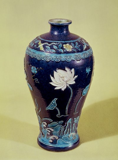 Vase Ming avec décoration tricolore - School Chinese
